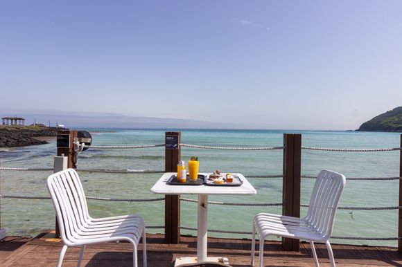 Great view from the terrace at Cafe Delmoondo