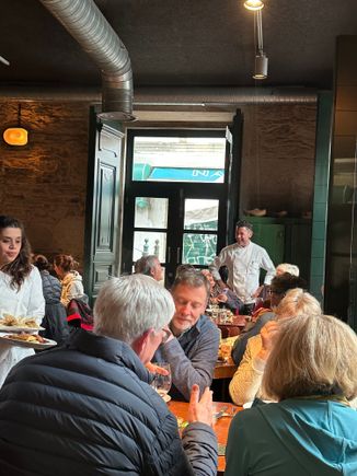 Interior of dining room at ABASTOS 2.0..a top choice in Santiago de Compostela and one that gave us a memorable dinner on our first evening in the city after an absence of more than 15 years!