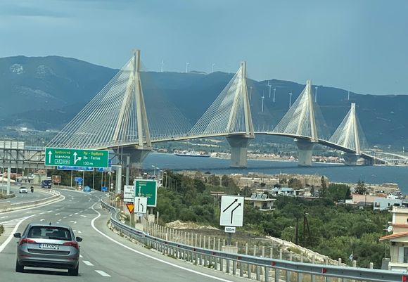 Rio-Antirrio Bridge crossing the Gulf of Corinth