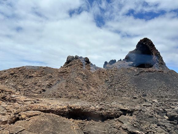 Typical Timanfaya volcanic landscape.   The lava infused the island's soil with nutrients to allow crops, and wine grapes, to grow.