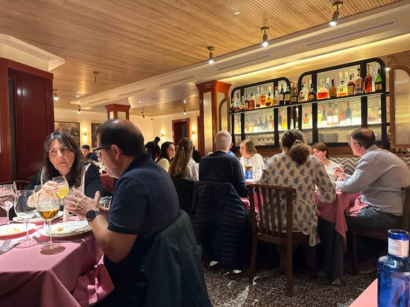 Rear dining room of LA CASTELA about 9pm on a Saturday night