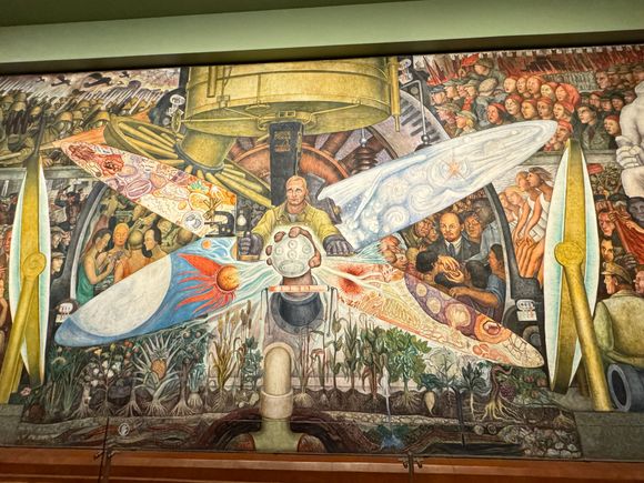 Man at Crossroads. The famously controversial mural by Rivera.