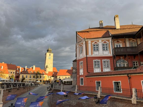 Enjoying Sibiu one last evening