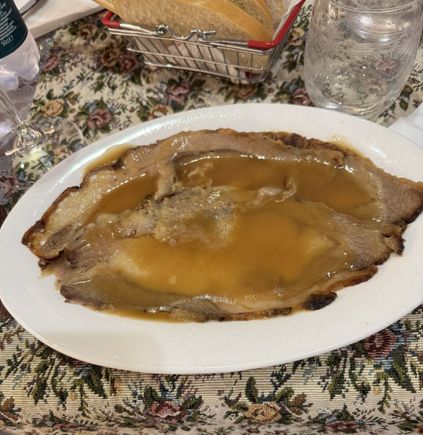 Ed's lunch - beef cheeks with parmesan stuffing