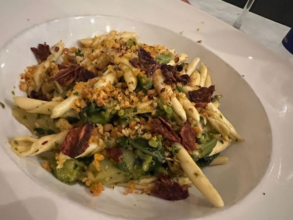 Veal chops with accompaniment. (Not my dinner, no details)