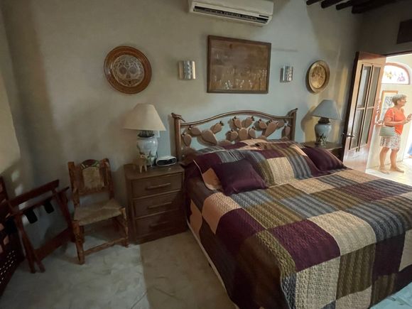 So the suites have a bedroom like this, a living room and the outside bathroom