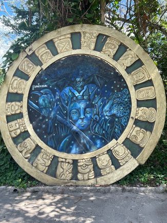 Artwork in front of the Cenote Zaci