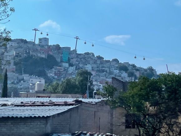 You can see the Cable Cars going up