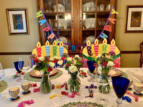 Joyce loves setting a table and boy, is she good at it!!!!