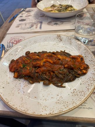 Ed's black pasta with seafood