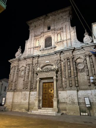 (Poor) photo off one of the many churches near the Piazza; we visited a couple and admired some gorgeous frescoes.   There is also a Jewish quarter in town.