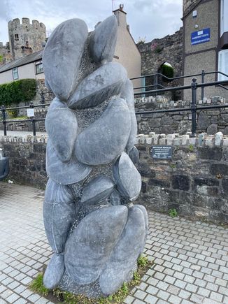 The Mussel Statue, I'm going on a limb here and saying that mussels are found here although it is not a month with an R.