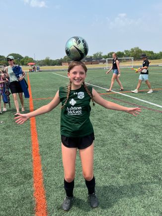 13 year old Annie Joy had a double header of soccer games today. She was personally responsible for 3 goals.......for the other team. OOPS