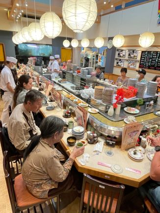 We waited a few minutes and were seated at the counter