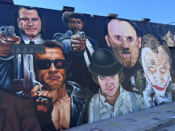 Mural of movie gangsters!
