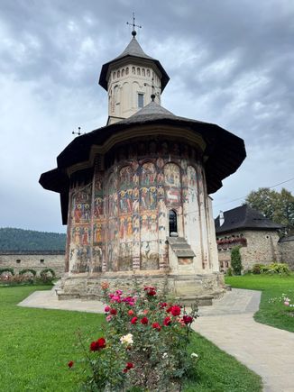 Moldovita Monastery - our favorite - but all of them are beautiful. All of the monasteries are well defended. They are surrounded by high walls. 