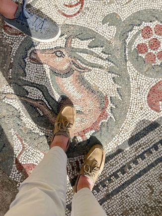 This is outside in the walkway - you can actually walk in the path of the Romans