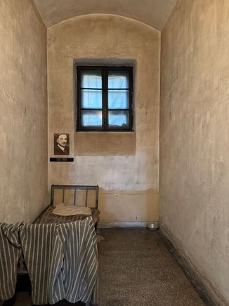 The cell of Iuliu Maniu who died here in 1953. He was the former Prime Minister of Romania and the co-founder of the National Peasants Party.