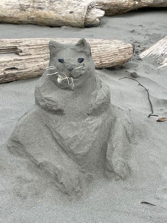 A little sand sculpture someone made.