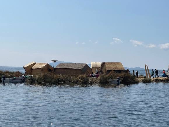 Reed house on the floating island