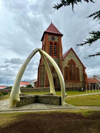 Whalebone Arch in a garden outside Christ Church 