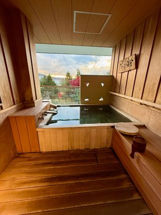 We have a private onsen on our balcony. 