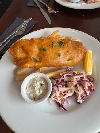At the end of the day, a delicious fish and chips dinner