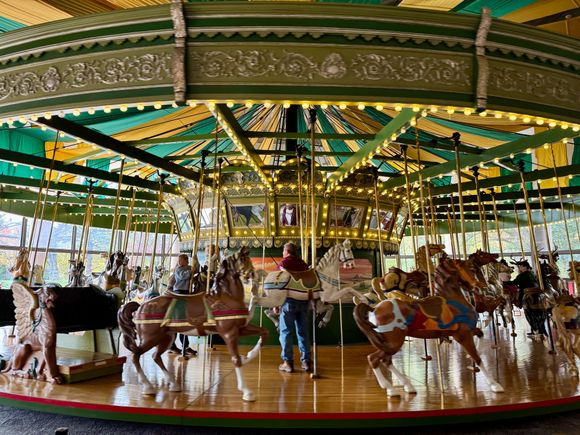Next to the playground was this Carousel, the 3rd fastest in the US and the horses and deer all date to 1929!