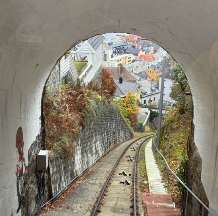 Ride down the funicular 