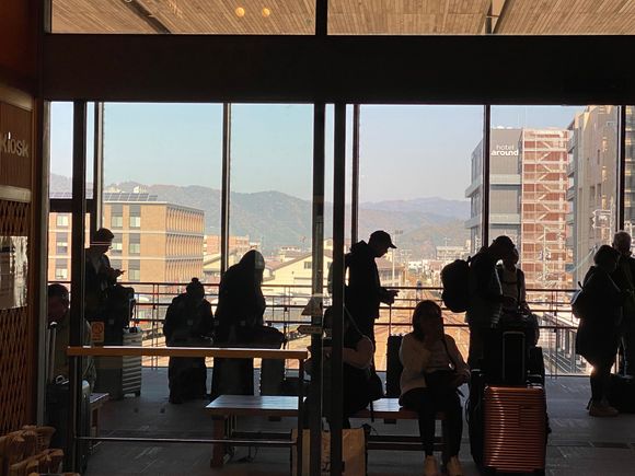 Waiting at the Takayama train station 