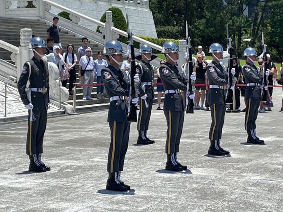 At attention