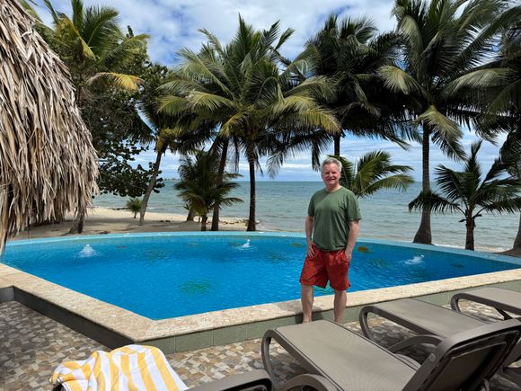 Our house which very much fronts the Caribbean Sea