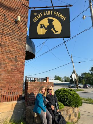 A most appropriate place to eat with these two!