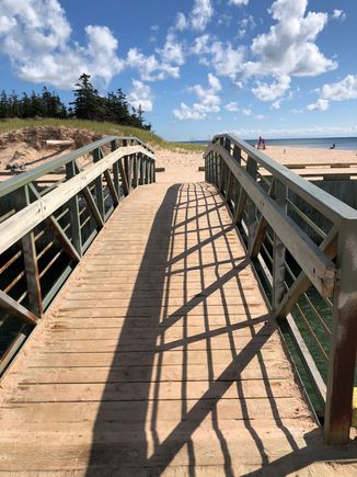 The footbridge that people were jumping off of into the channel
