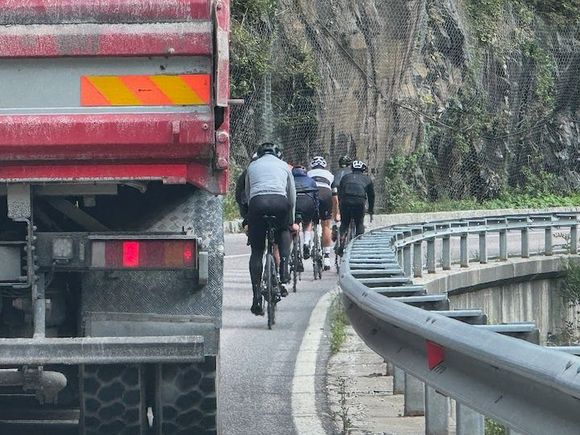 There was a lot of road work going on. Between bikes, buses, and trucks on switchbacks, and stoplights for one-way traffic in construction zones, driving anywhere takes longer than expected.