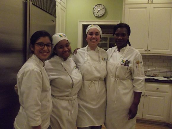 Lovely students in our kitchen