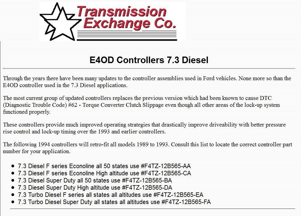 SOLENOID PACK E4OD 89-94 FORD F SERIES GAS OR DIESEL TRUCK