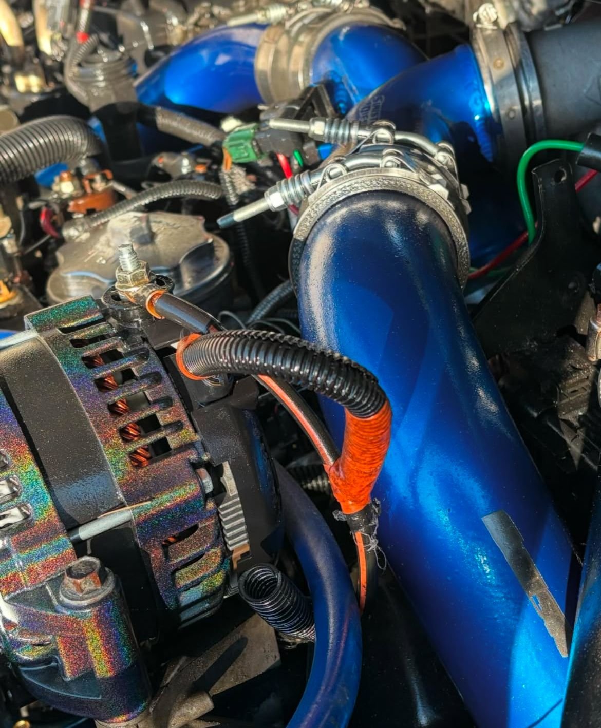 7.3 motor with 400amp JS Alternator and bolt ons from sinister diesel 