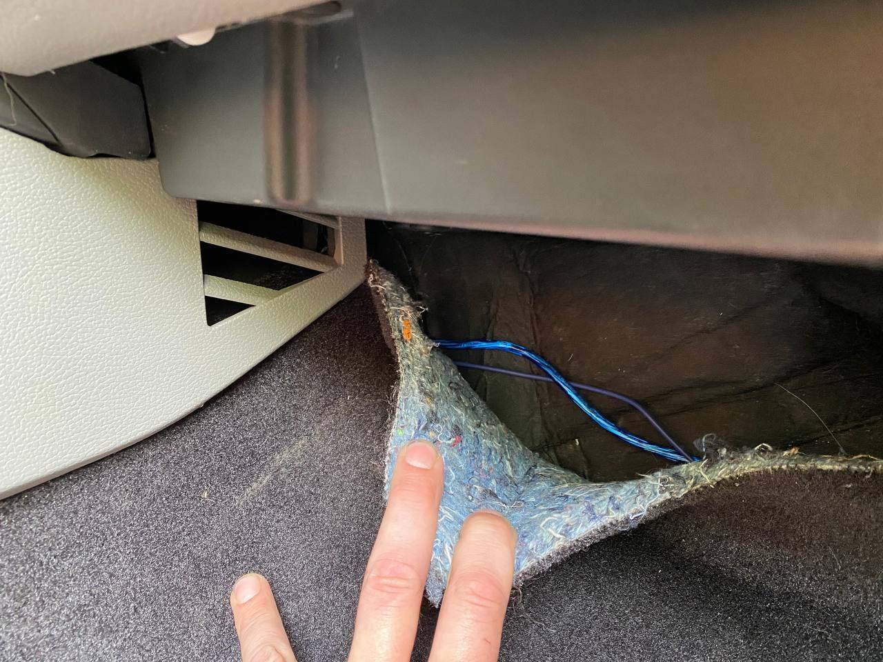 Very easy to fish on the passenger side near the center console trim. Pretty nice gap.