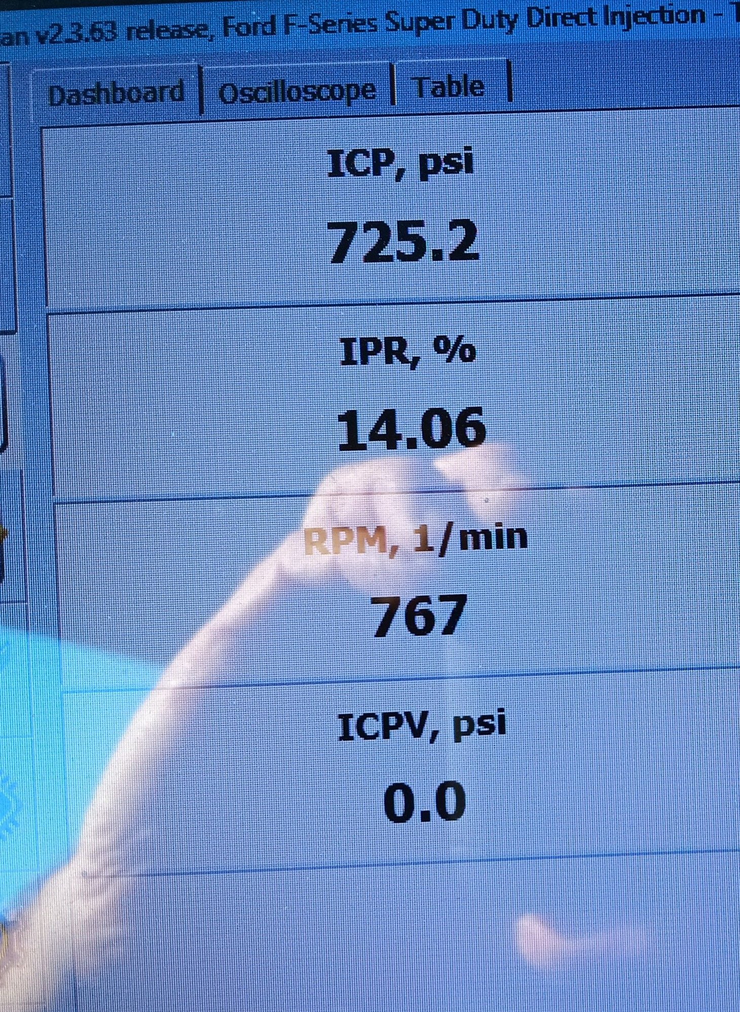 ICP and IRP unplugged engine running