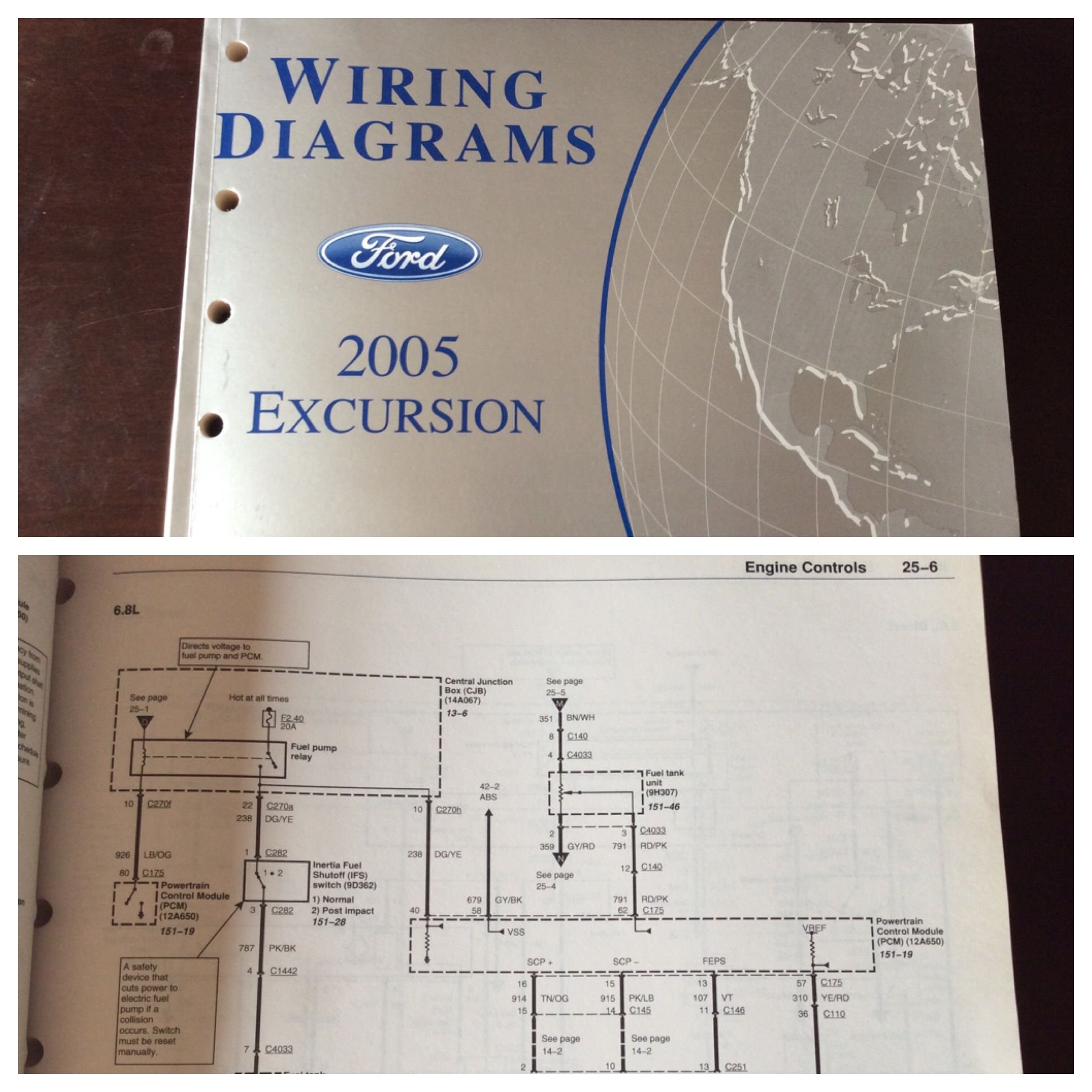 Where is the Fuel Pump Relay located? 2005 Excursion, V10 Ford Truck