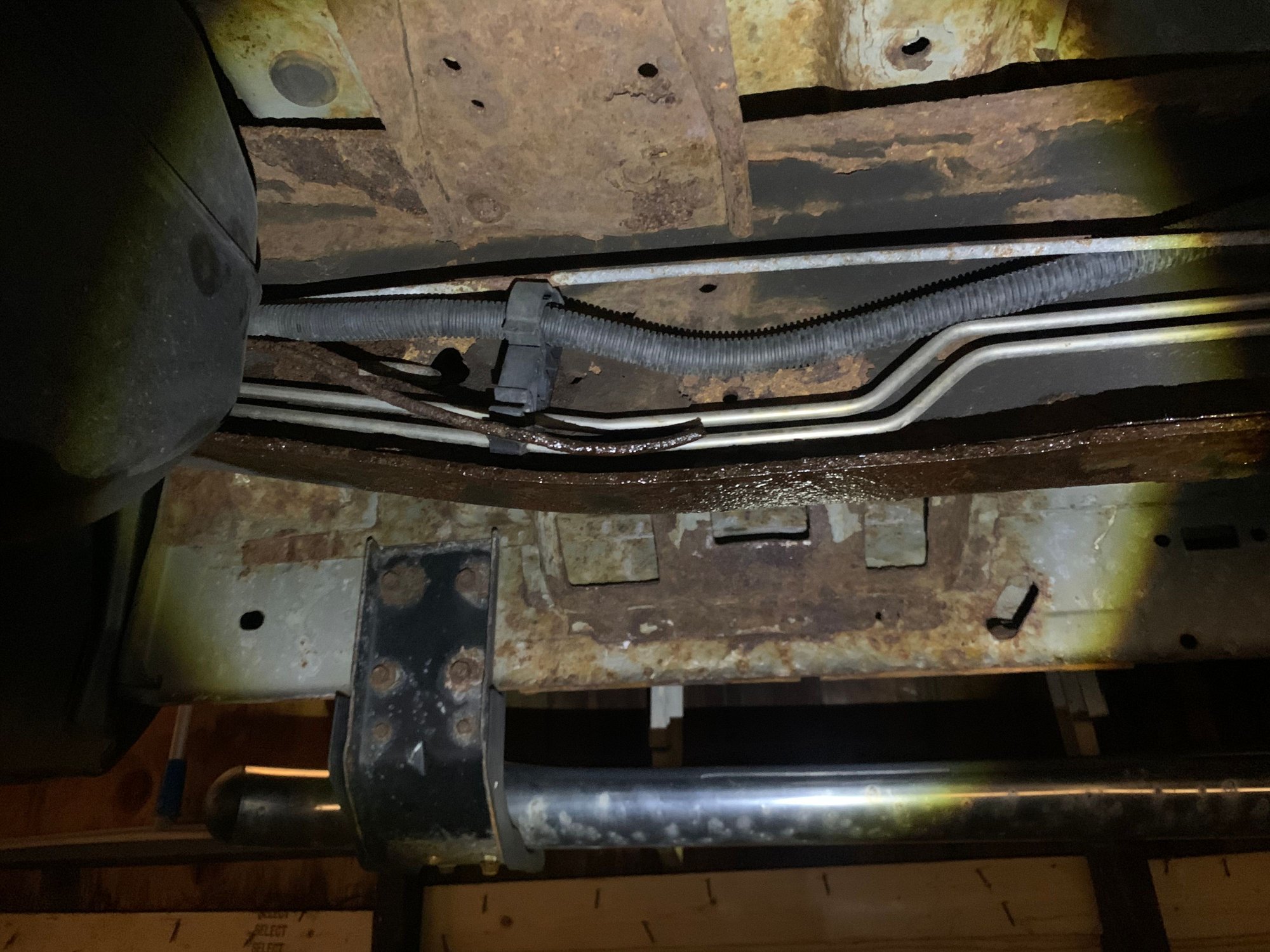 3rd fuel line coming from tank, rotted out and leaking fuel? Ford