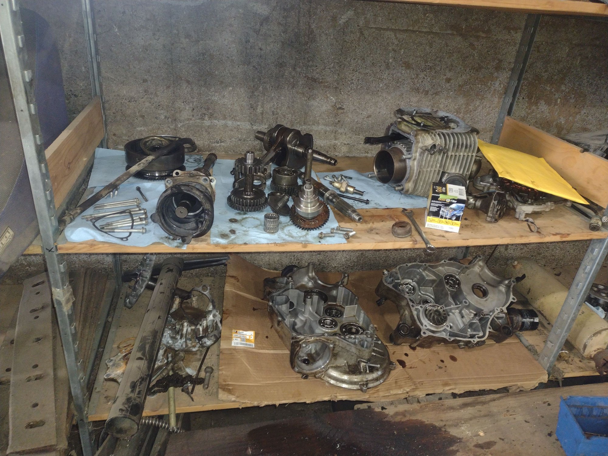 Well, here is the current state of my engine, most of the parts are in surprisingly good shape, but need cleaned.