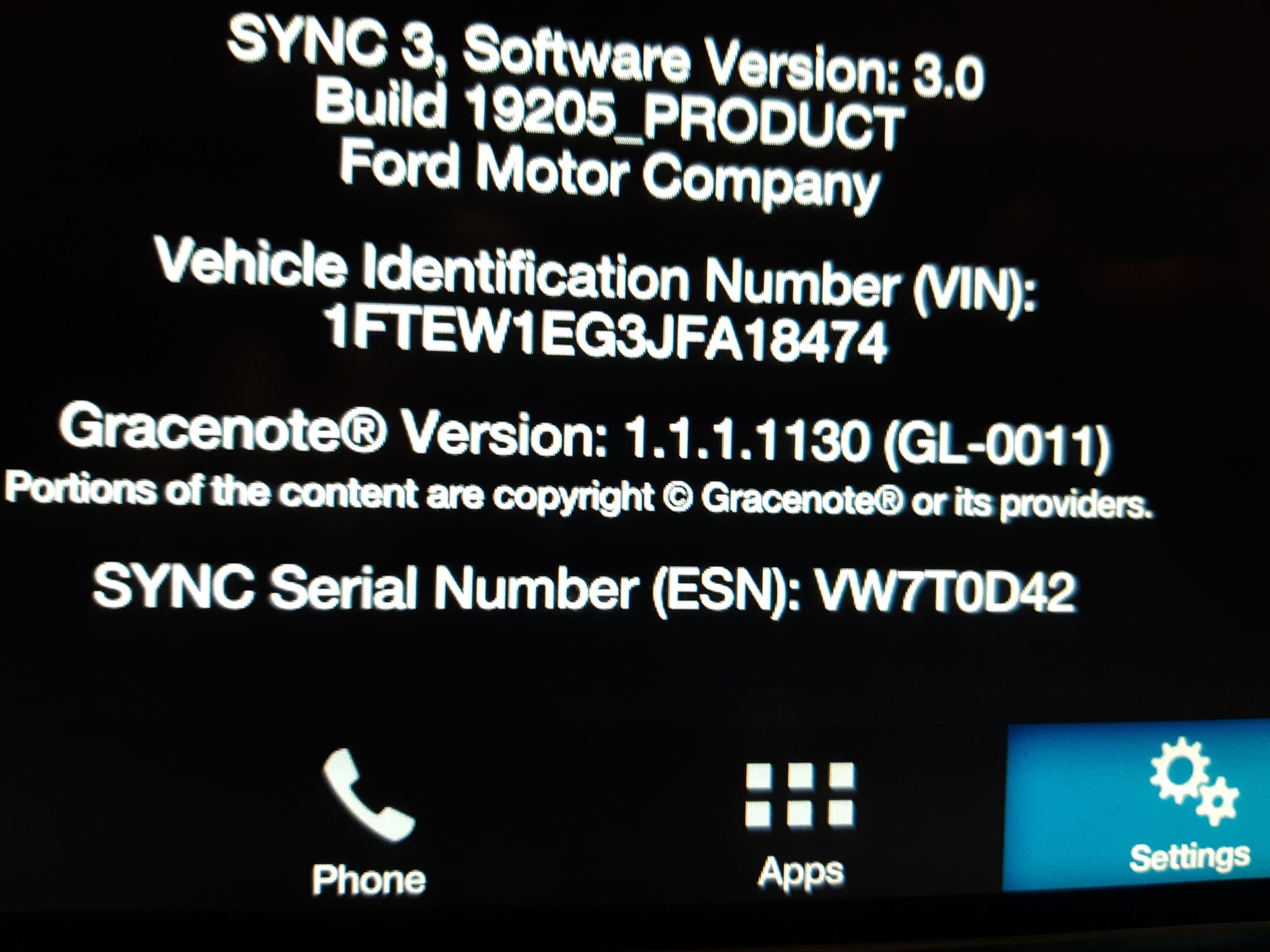 gracenote software on sync 3