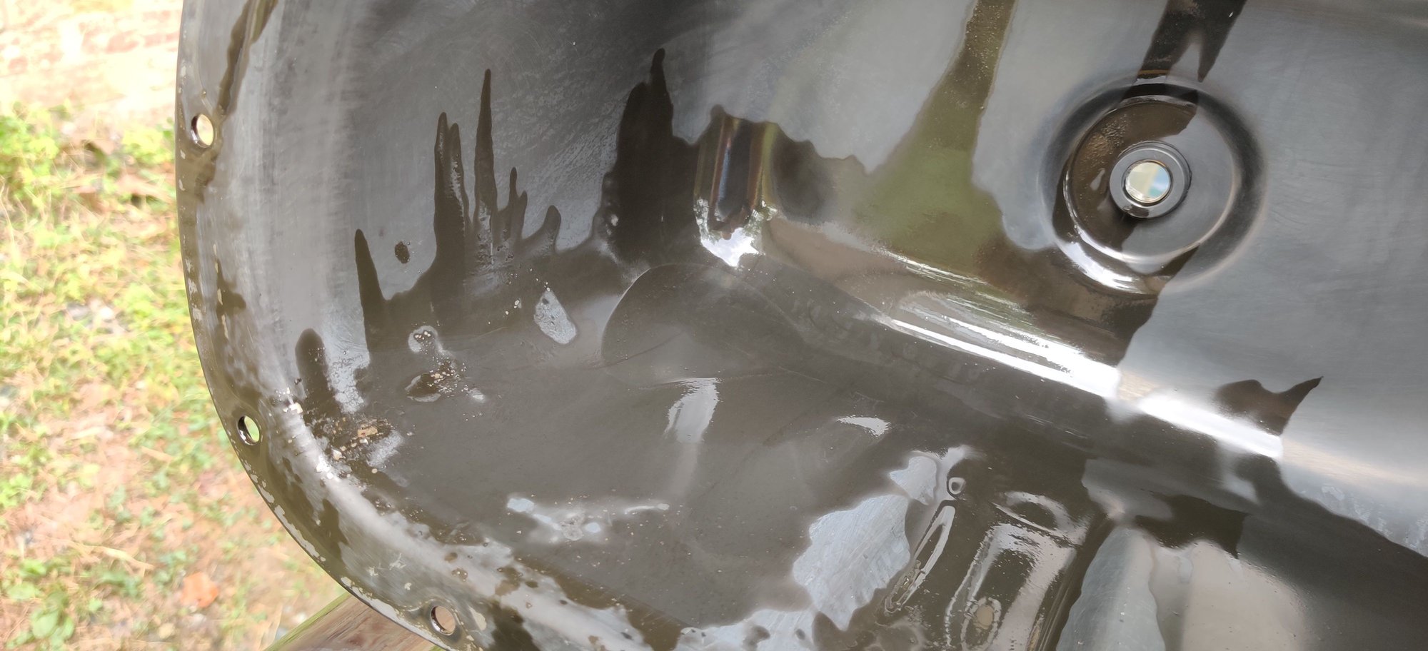 Oil pan rust/paint coming off of inside of oil pan as well Ford Truck