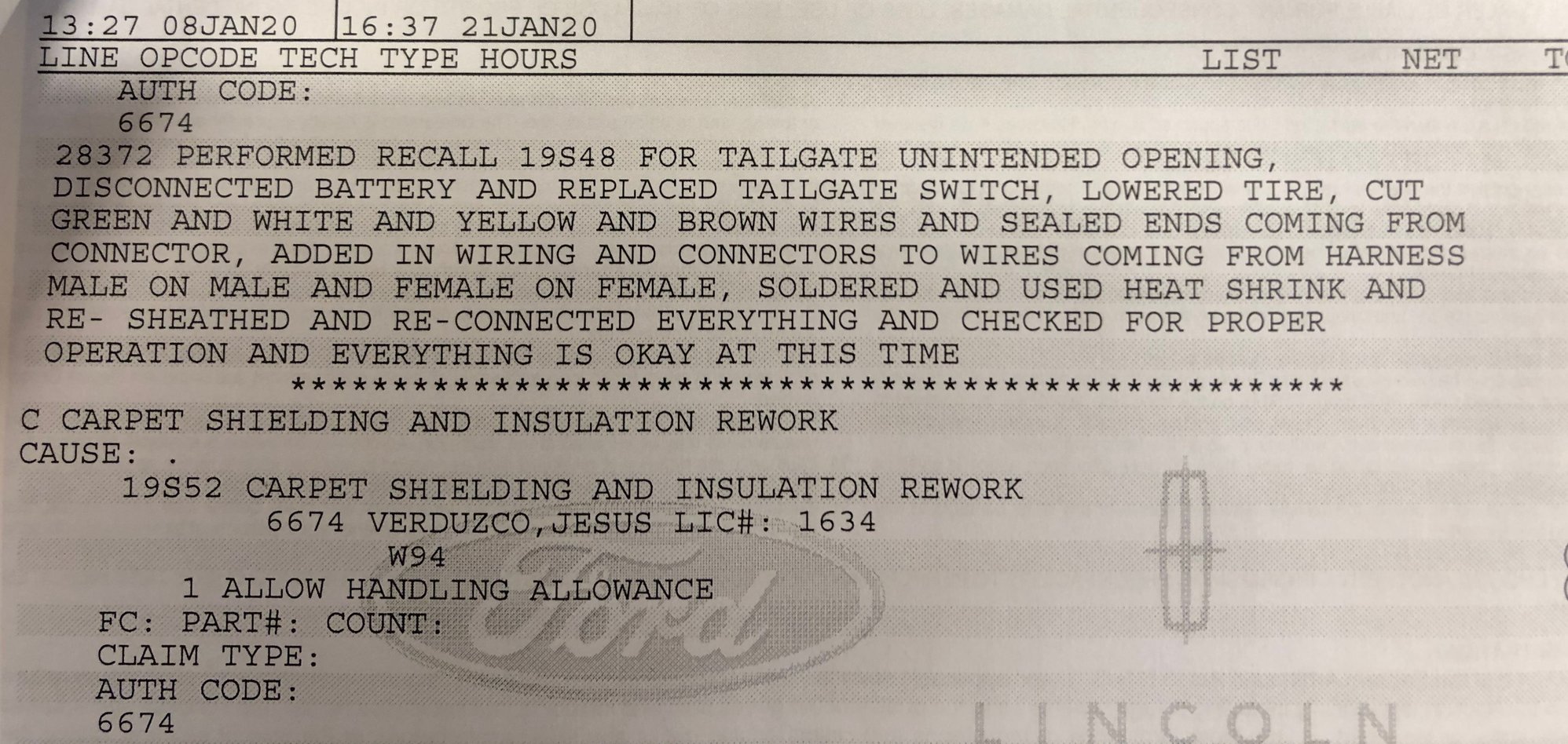 Why new release handle installed on my tailgate (recall) Ford Truck