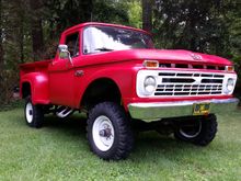 Red 1966 Ford F-250 4x4