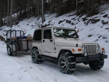 Jeep with chains