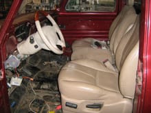 Test fitting Windstar seats and Cadilac steering column .