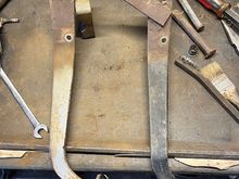 clutch pedal from my '66 F250 on left and same pedal from the '65 on right.